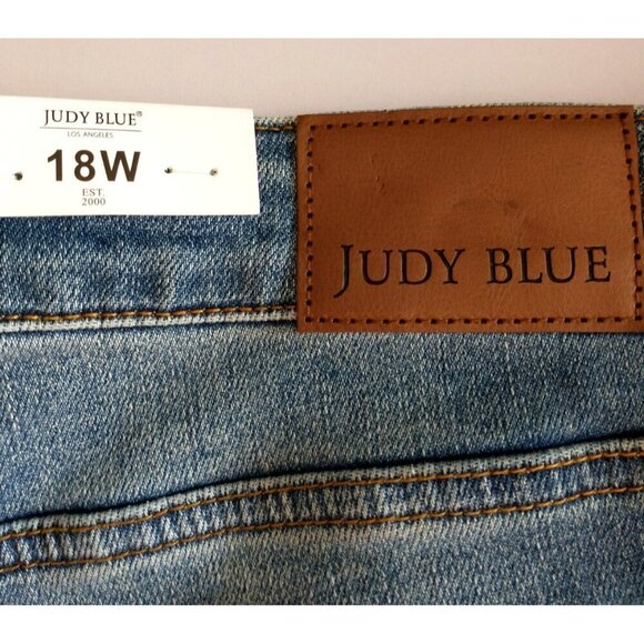 JUDY BLUE Jeans Mid Rise Boyfriend Rigid Magic Released Hem Women's - 18W NWT - Picture 8 of 9